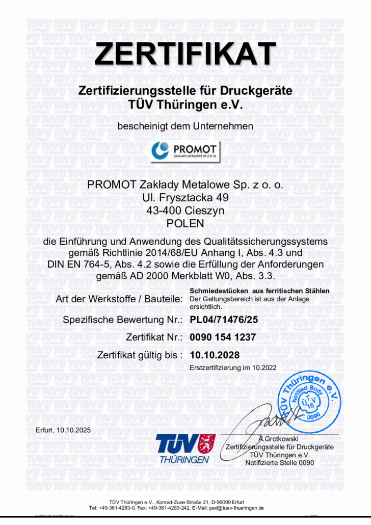 Promot 616.1_Zertifikat_Werkstoffhersteller_de 2025