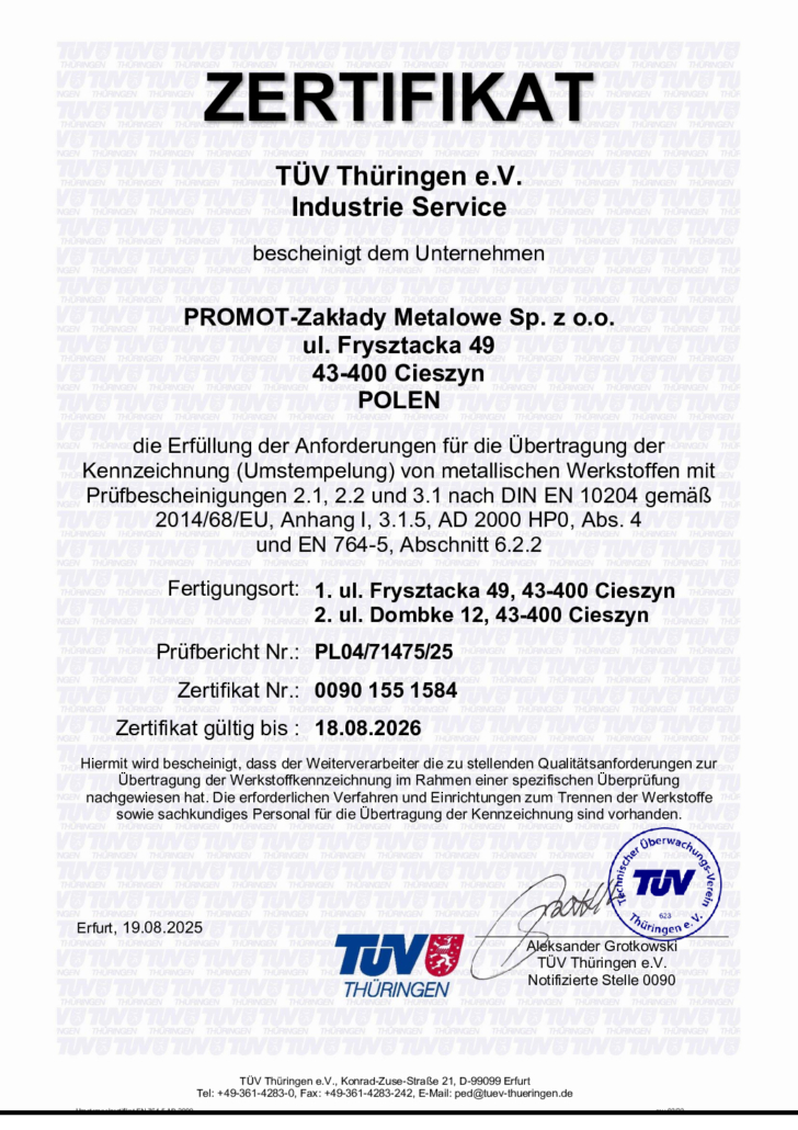 Promot 642_Umstempelzertifikat_AD_2000_EN_764-5_de 2025